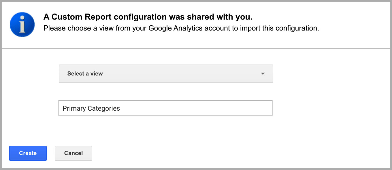 Importing a Custom Report in Google Analytics