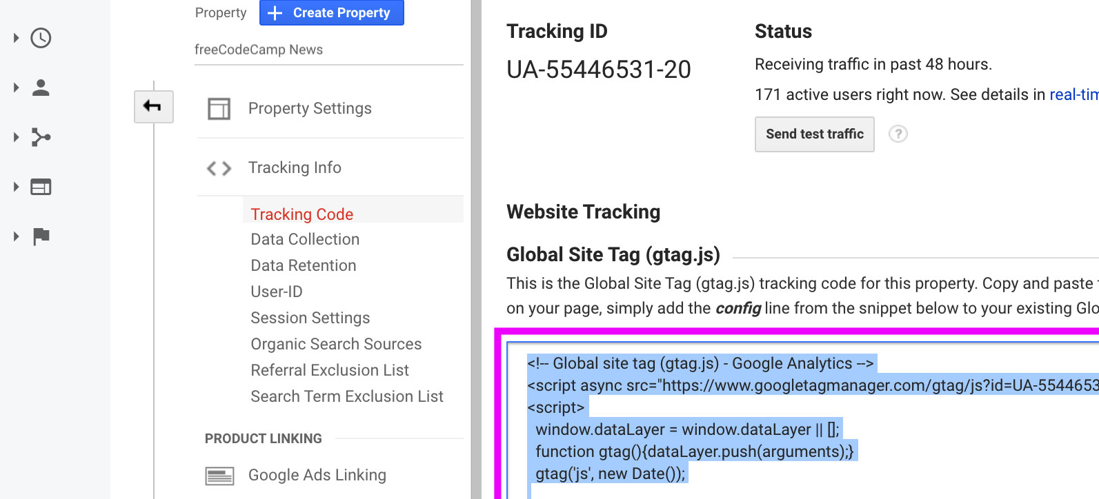 Google Analytic tracking code snippet